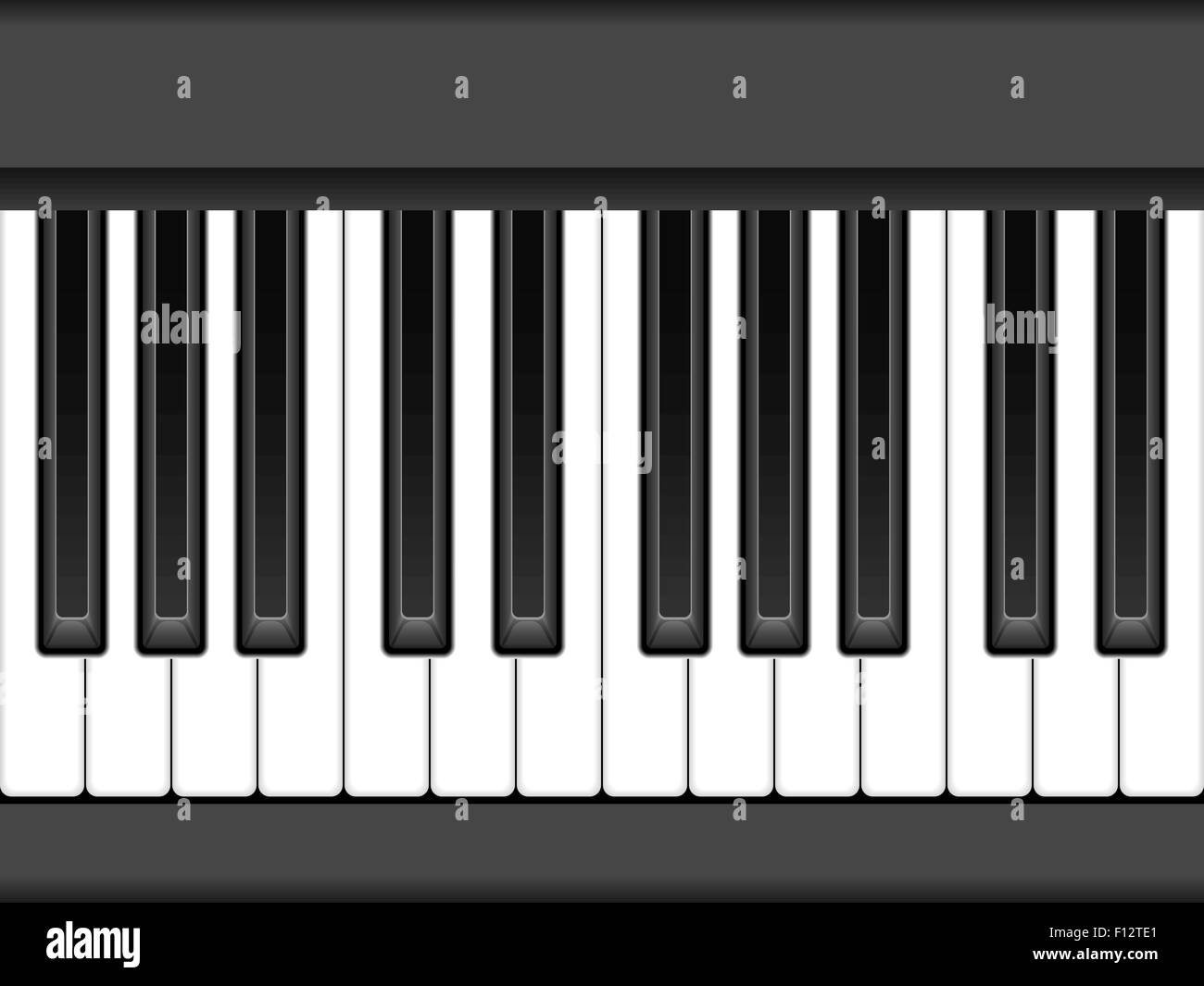 Close-up tastiera di pianoforte. Illustrazione Vettoriale. Illustrazione Vettoriale