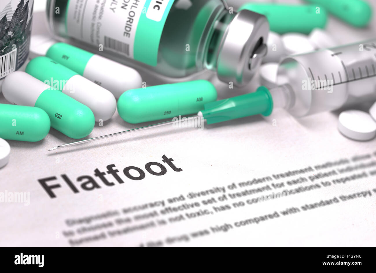 Flatfoot diagnosi. Concetto medico. Foto Stock