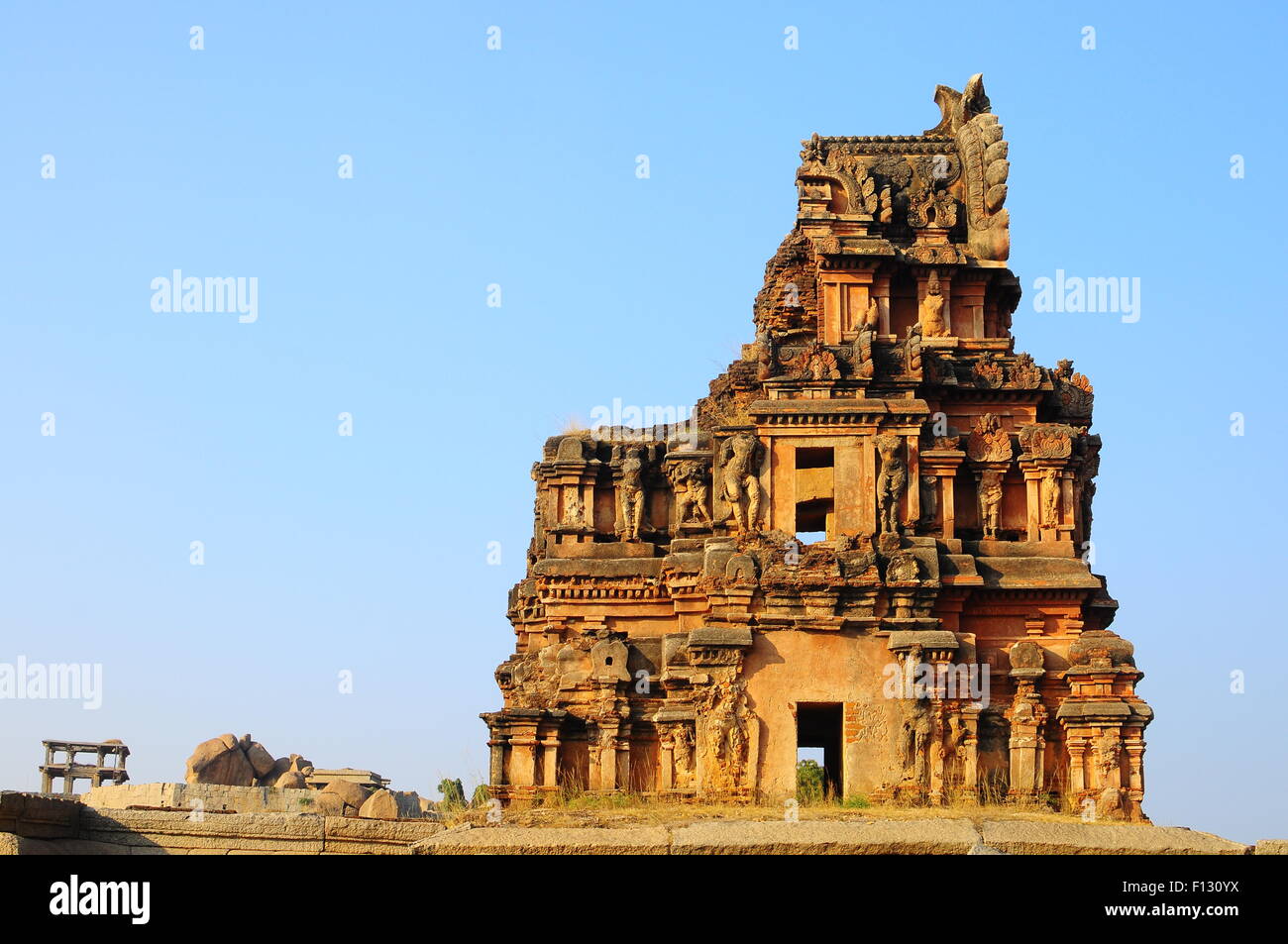 Tempio Hampi, nello stato di Karnataka, Sito Patrimonio Mondiale dell'UNESCO, Sud India, India Foto Stock