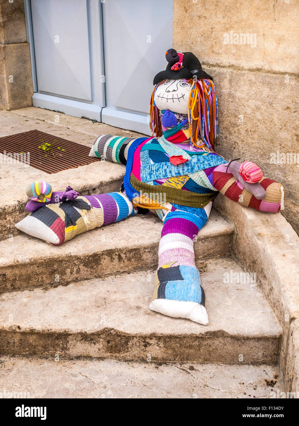 Vita-dimensioni ripiene bambola di stoffa, Yonne, Francia Foto Stock