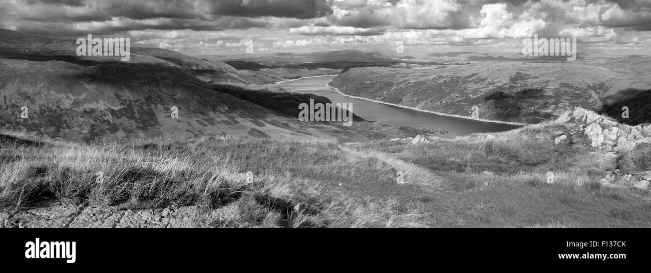 Summer View su Scafell serbatoio, Parco Nazionale del Distretto dei Laghi, Cumbria, England, Regno Unito Foto Stock