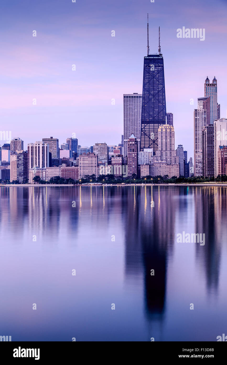 Sullo skyline di Chicago, Illinois, Stati Uniti d'America Foto Stock