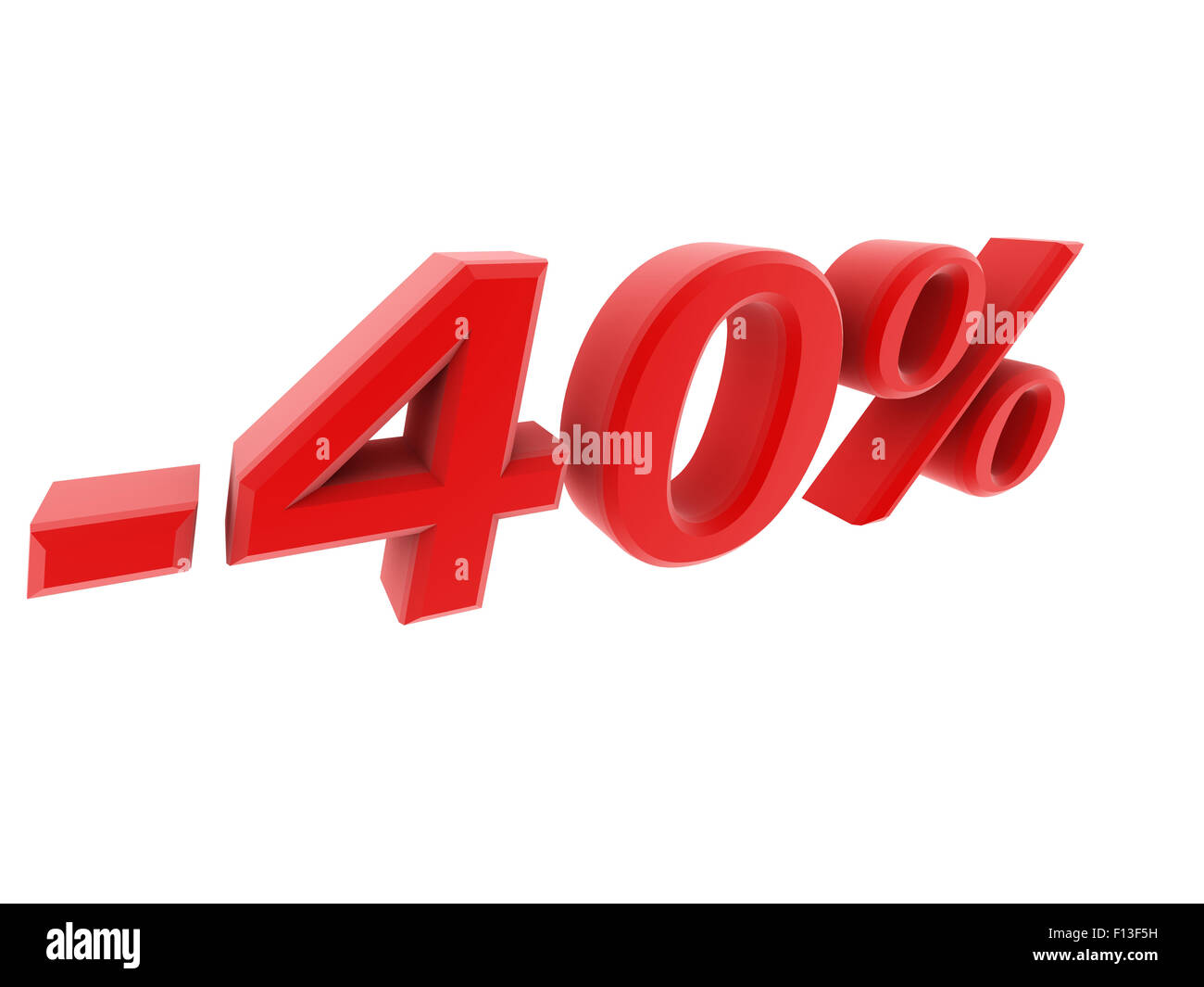 Immagine 3D 40 percento di sconto cifre Foto Stock