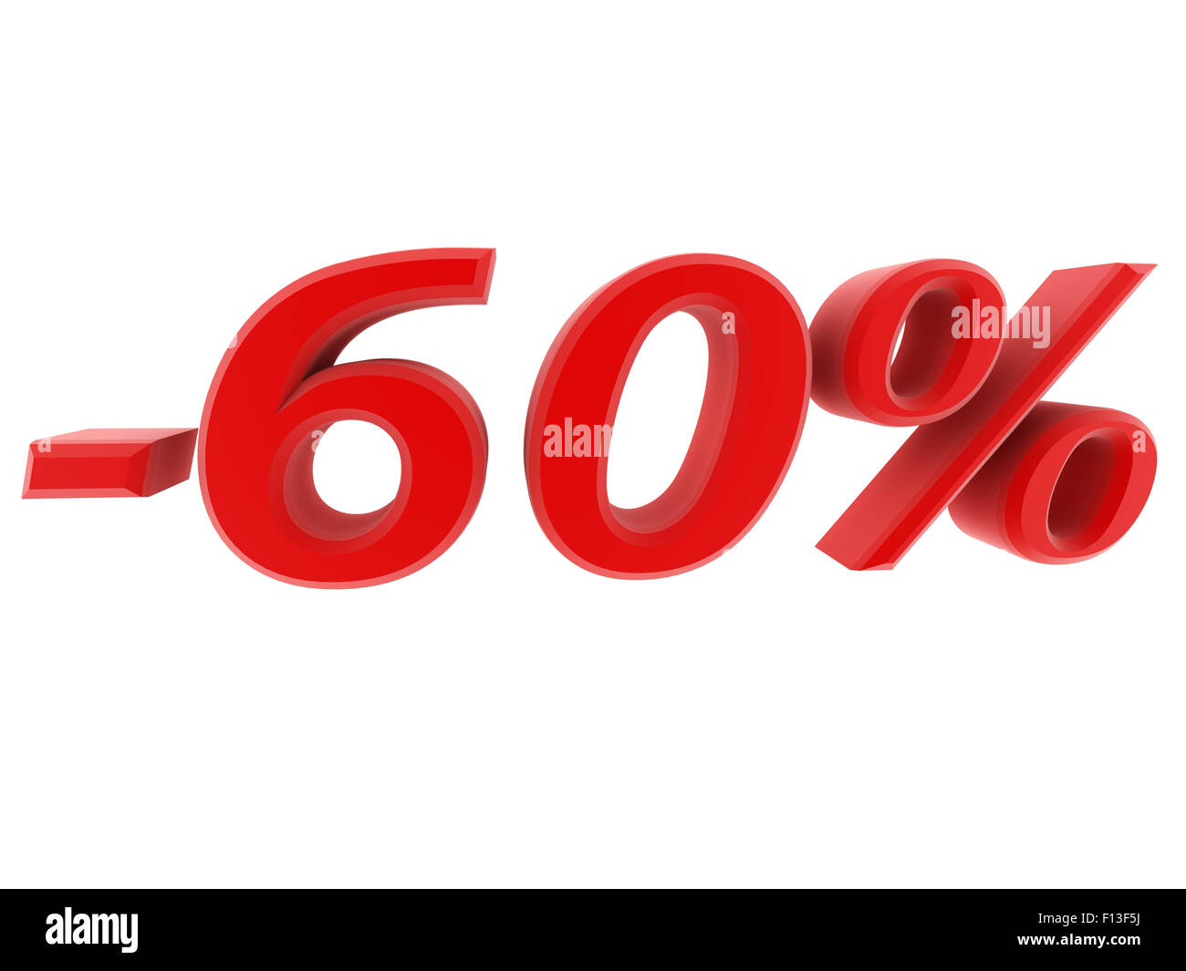 Immagine 3D 60 percento di sconto cifre Foto Stock