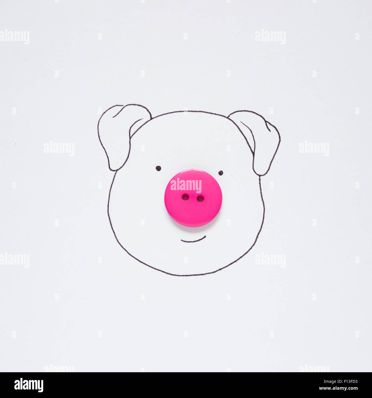 Disegno concettuale di un suino Foto Stock