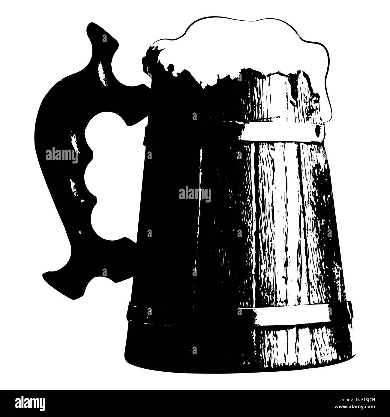 Silhouette boccale di birra Illustrazione Vettoriale