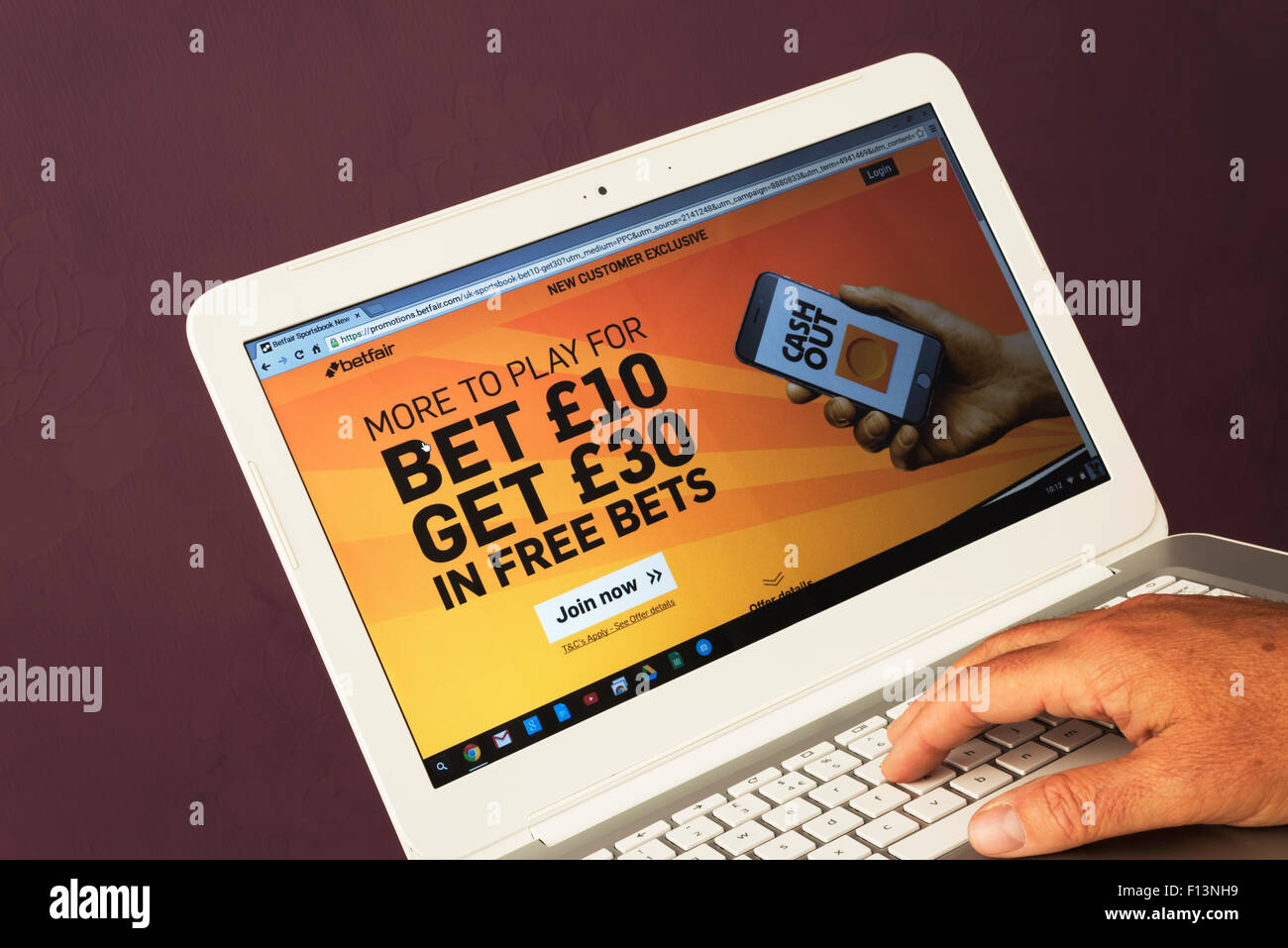 Sito web appartenenti a Betfair essendo visualizzati su un computer portatile Foto Stock