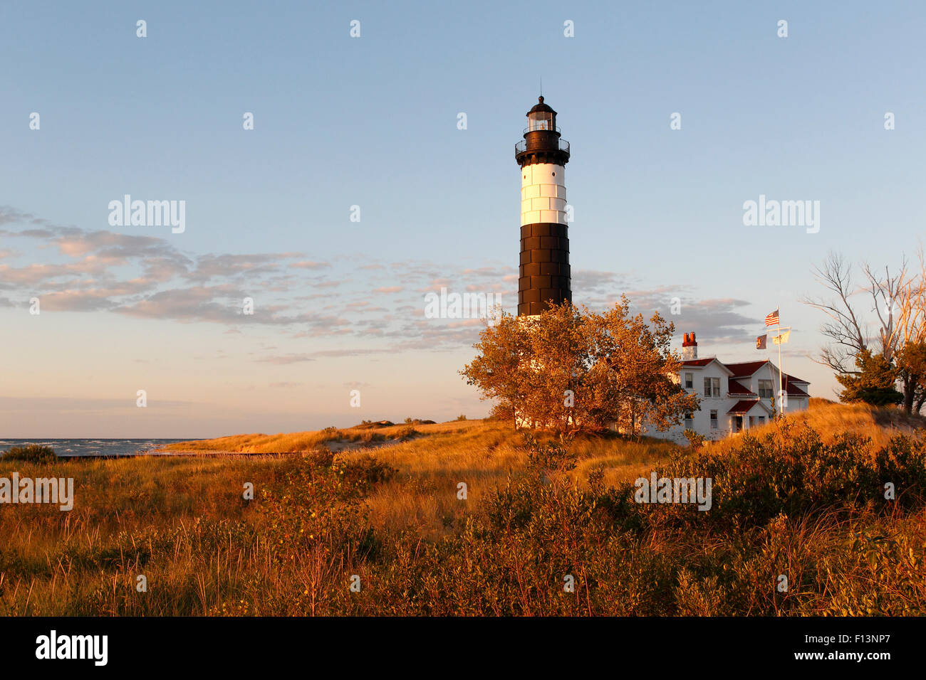 Big Sable Faro sulla riva del lago Michigan. Foto Stock