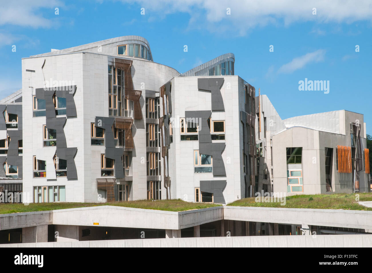 Il Parlamento scozzese edifici Holyrood Edinburgh Scozia Scotland Foto Stock