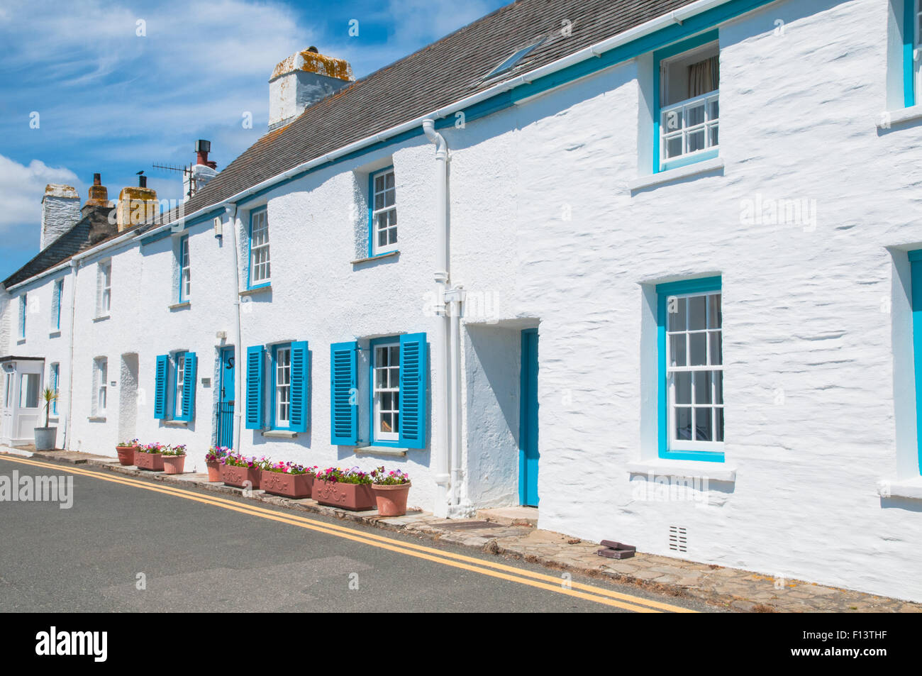 Vecchio cottage fishermens St Mawes Cornwall Inghilterra Foto Stock