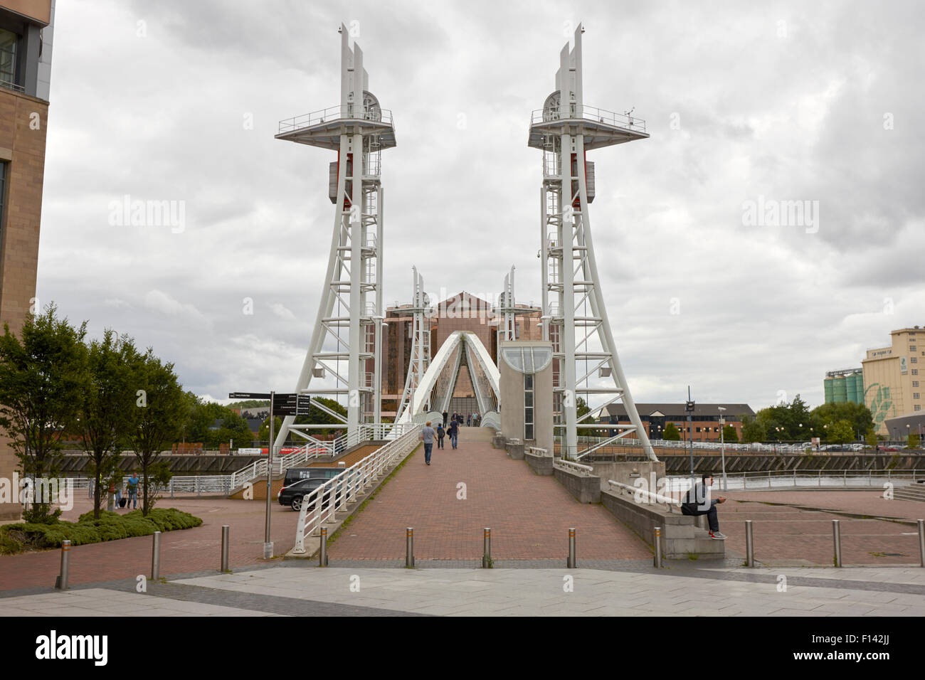 Lowry passerella salford manchester regno unito Foto Stock