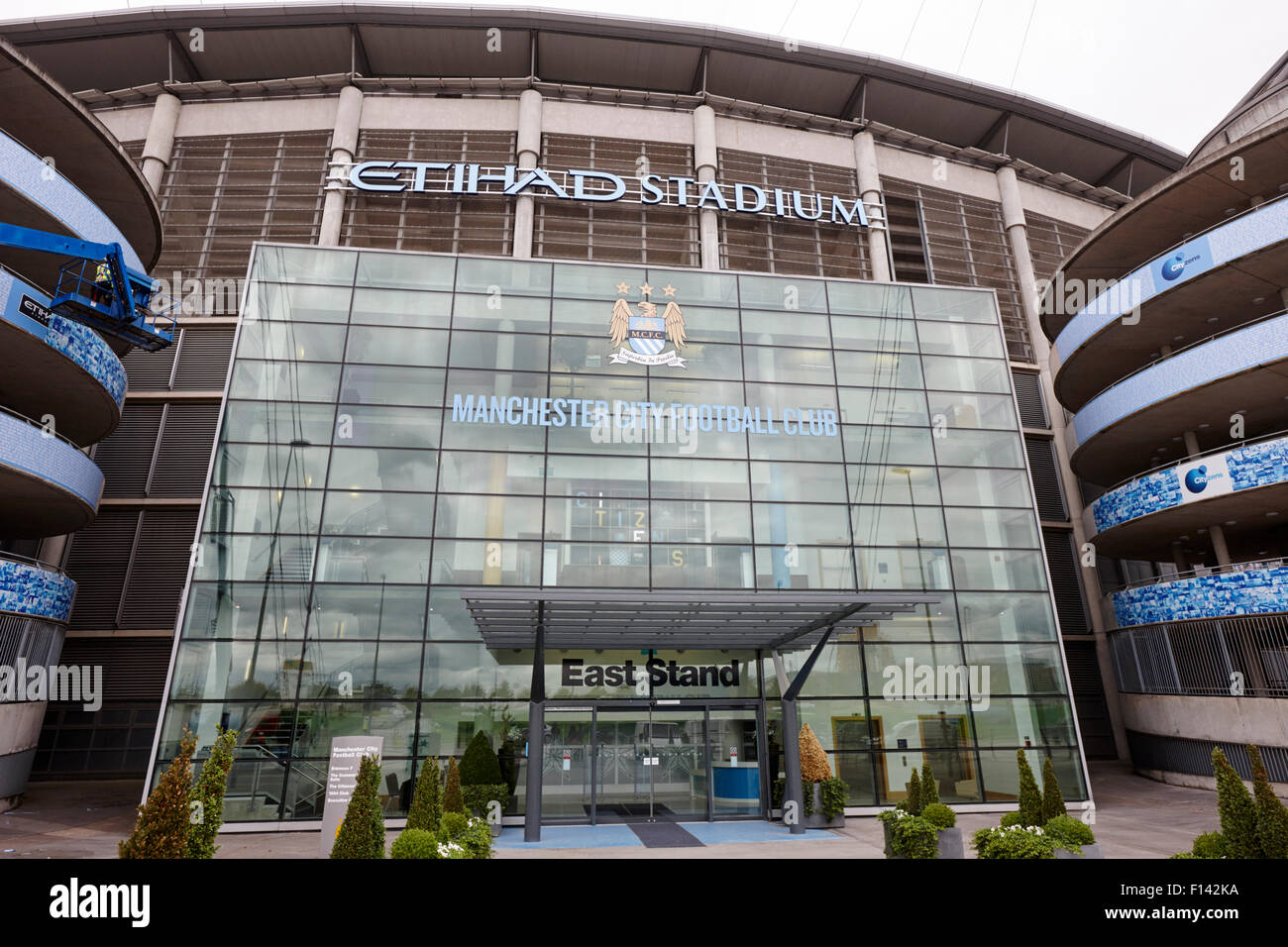 East stand Manchester City Etihad Stadium eastlands City of Manchester stadiium regno unito Foto Stock