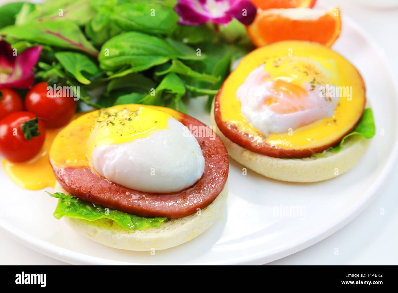 Uova alla Benedict Foto Stock