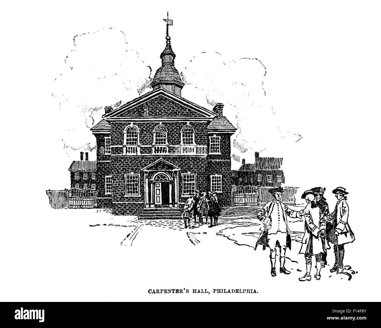 1700s 1770s incisione di falegnami HALL di Filadelfia in Pennsylvania nel 1790 Foto Stock