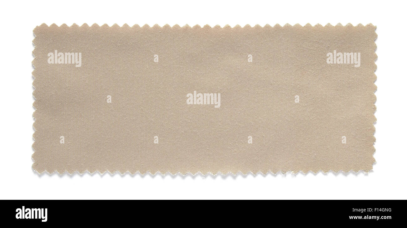 In tessuto beige campioni swatch isolati su sfondo bianco Foto Stock