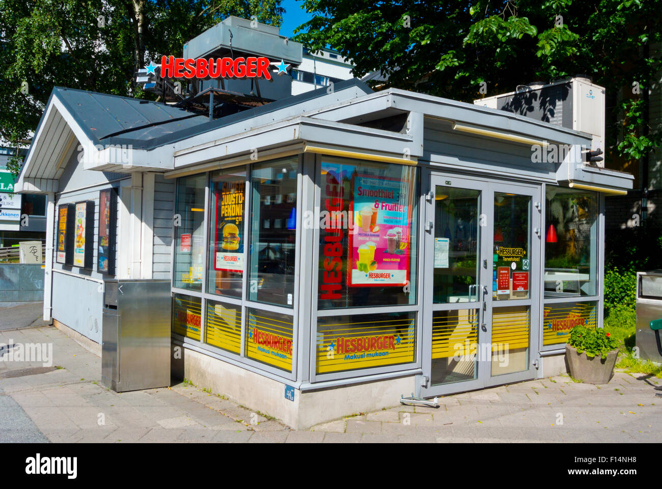Hesburger, locale una catena di fast food, Turku, Finlandia Foto Stock