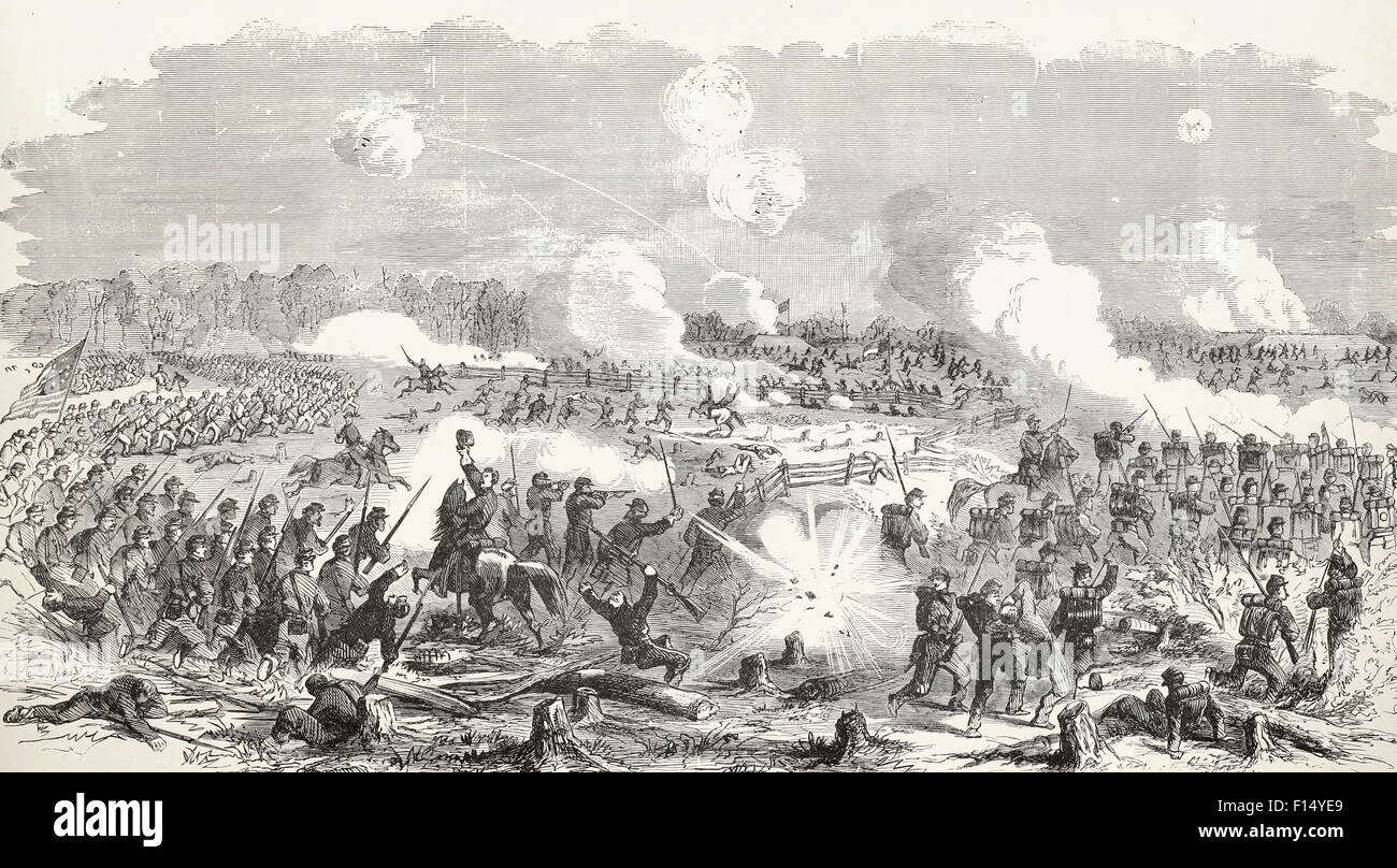 Battaglia di Williamsburg, Virginia sulla penisola tra York e James fiumi, 9 maggio 1862, USA La guerra civile Foto Stock