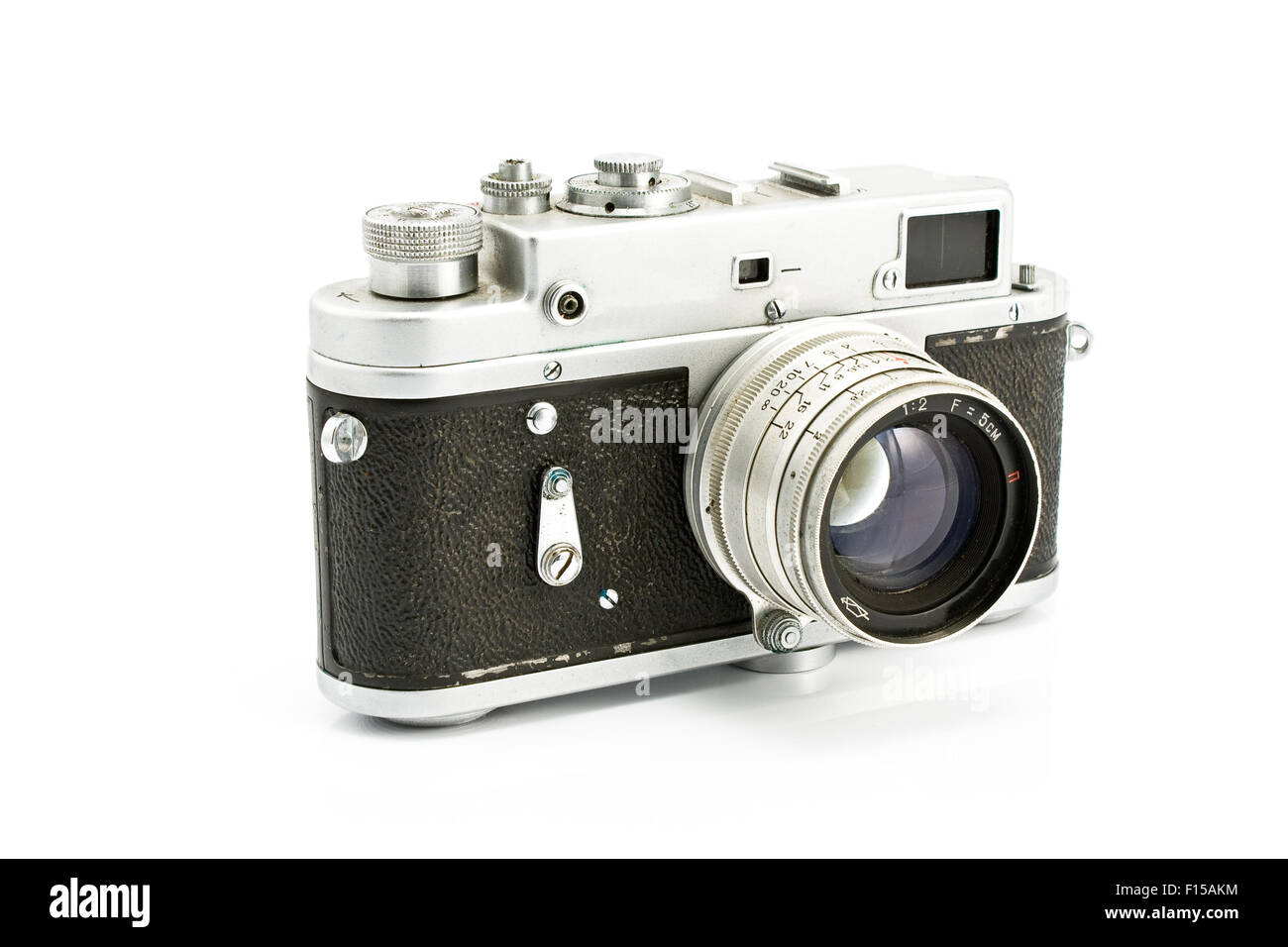 Film Vintage fotocamera foto isolato su bianco Foto Stock