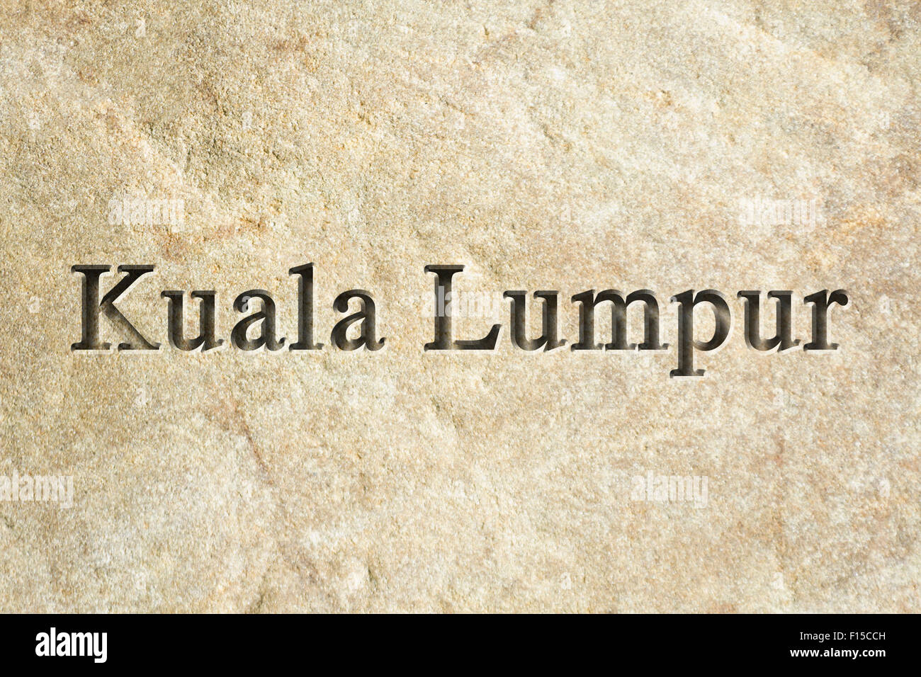 Controllo ortografico di incisione la città di Kuala Lumpur a trama sulla vecchia superficie Foto Stock