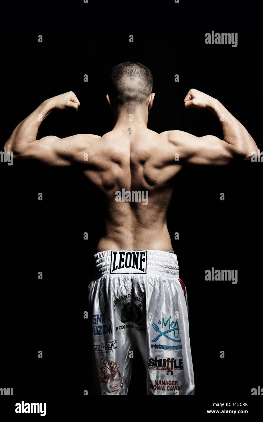 Ritratto del pugile italiano Champion Floriano Pagliara nel 2013 Foto Stock
