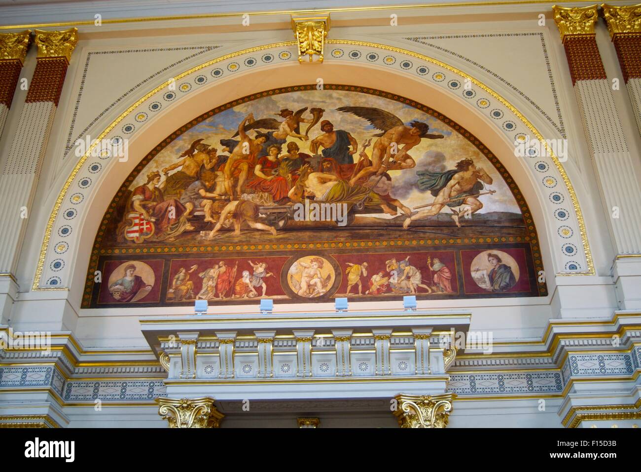Dipinti Budapest Stazione ferroviaria storica Foto Stock