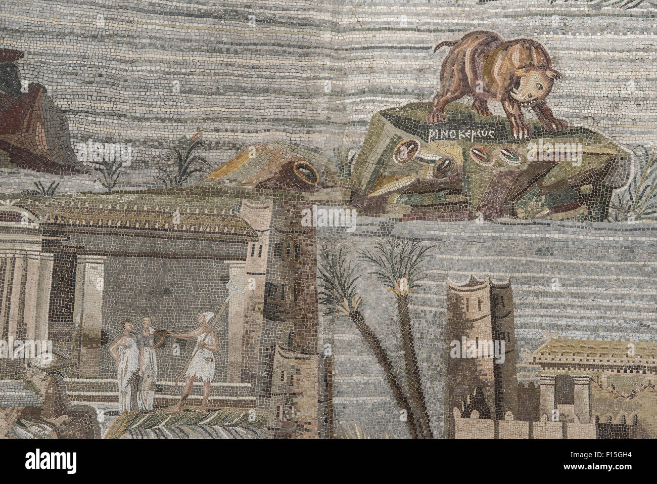 Il Mosaico nilotica di Palestrina (Italia) è un capolavoro di arte musiva del tardo periodo ellenistico Foto Stock