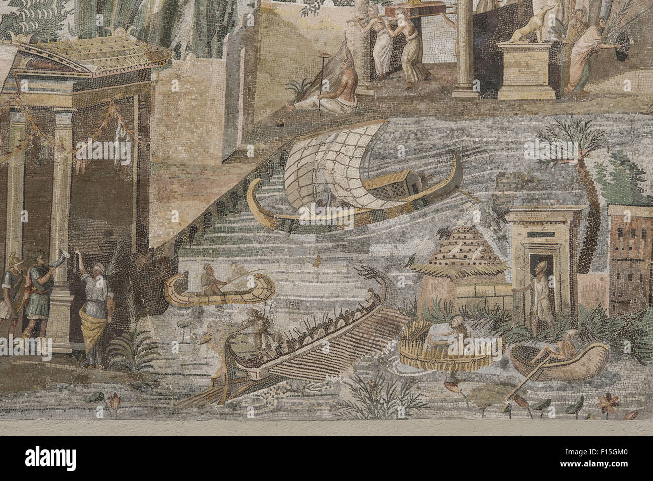 Il Mosaico nilotica di Palestrina (Italia) è un capolavoro di arte musiva del tardo periodo ellenistico Foto Stock