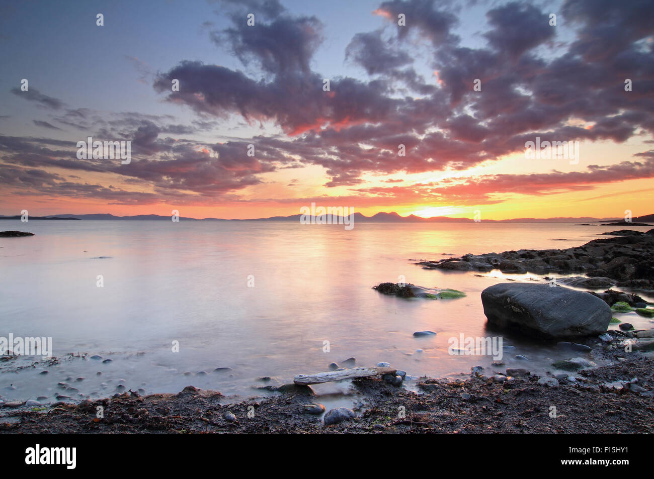 Punto Ronachan al tramonto, attraverso il suono del Giura è il pap del Giura Foto Stock