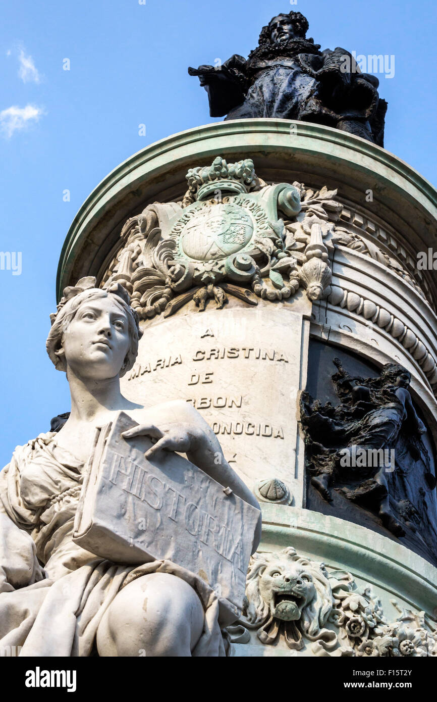 Madrid Spagna,Ispanico Retiro,Maria Christina de Bourbon,regina,statua,monumento,Spain150629164 Foto Stock