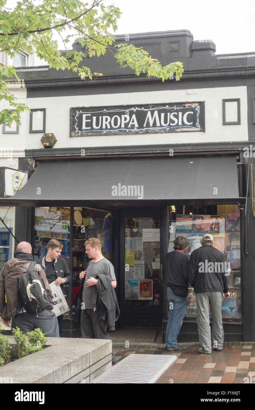 Europa Music record shop - il più grande record e negozio di vinile in Scozia - Stirling, Scozia, Regno Unito Foto Stock