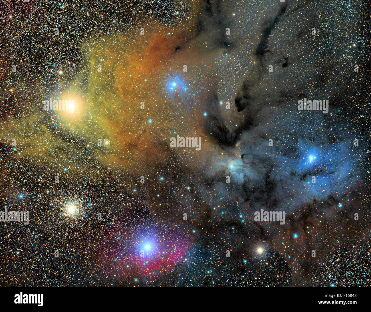 Rho Ophiuchi nella regione della Via Lattea Foto Stock