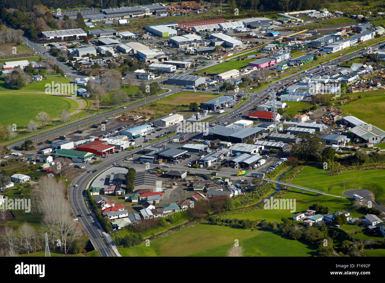 Kumeu, a nord di Auckland, Isola del nord, Nuova Zelanda - aerial Foto Stock