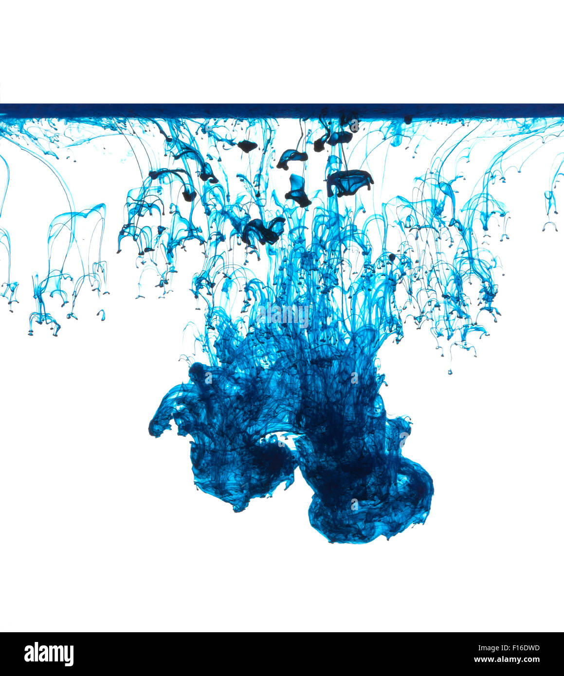 Inchiostro blu isolato in acqua Foto Stock