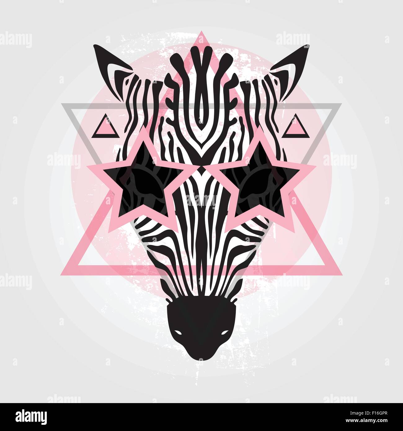 Testa di zebra. Disegno tribale Illustrazione Vettoriale