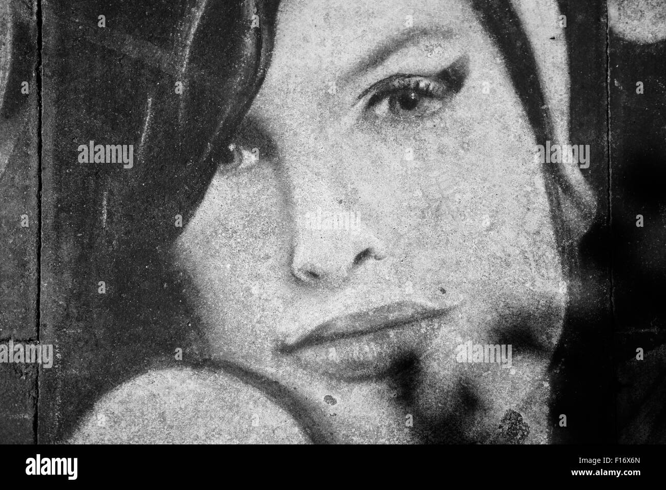 Disegno di strada di Amy Winehouse in Camden Town, Londra. Foto Stock