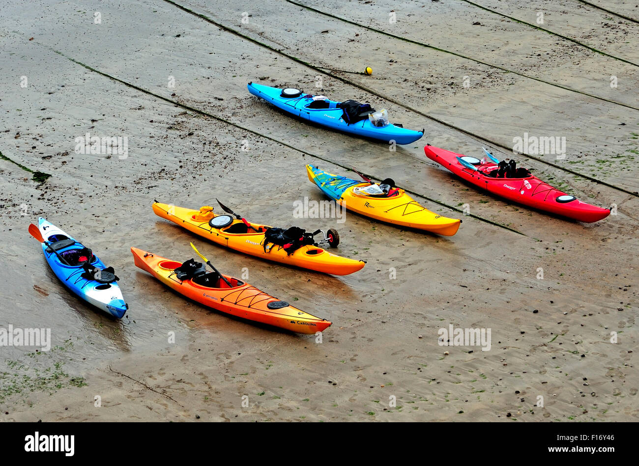 Kayak sulla speranza Cove Beach in South Hams Devon England Foto Stock