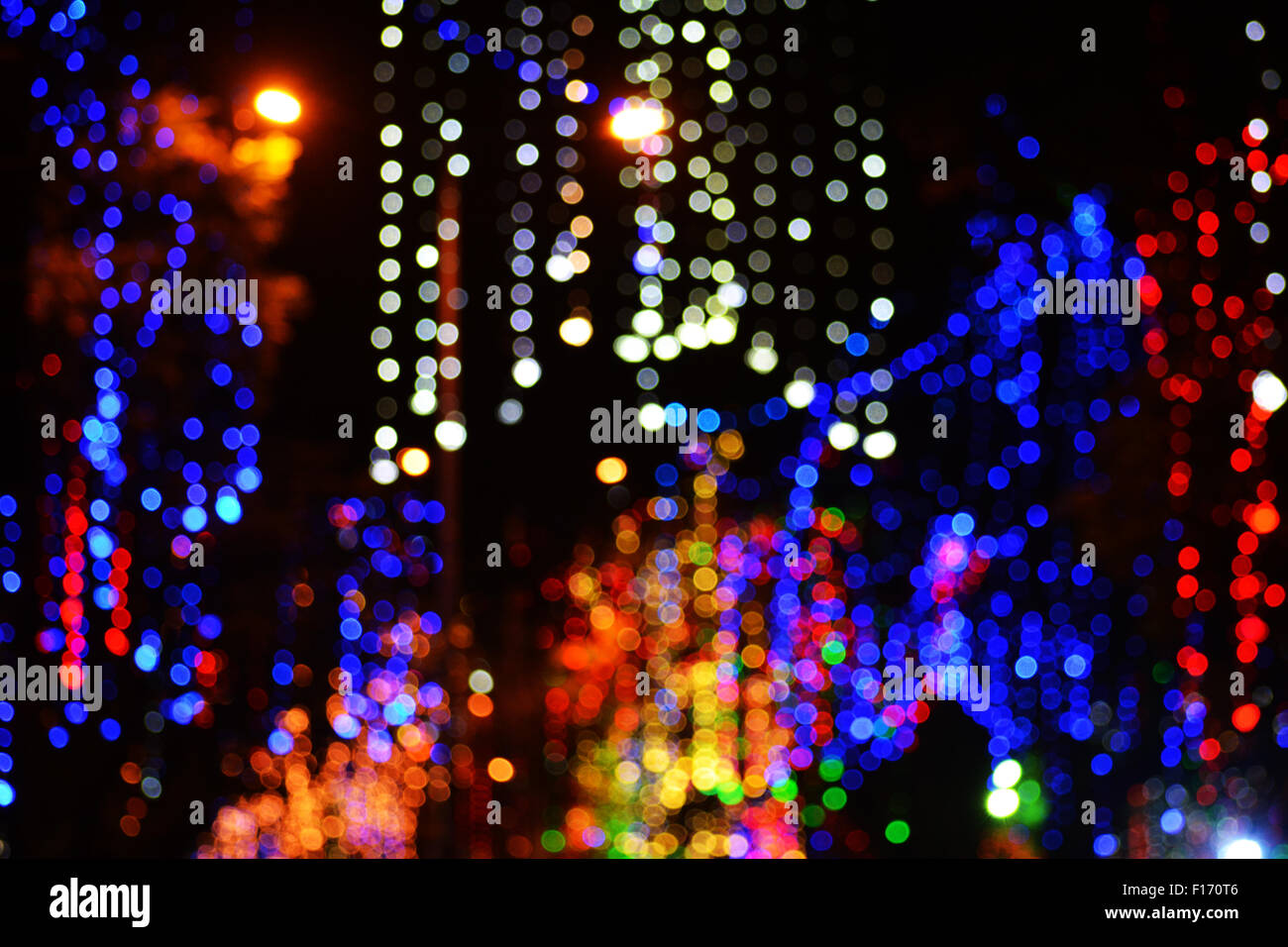 Abstract bokeh ( sfocato punti) di luci di colore differente Foto Stock