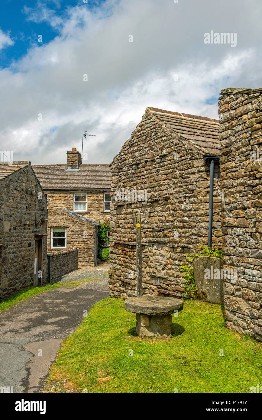 Villaggio Muker in Swaledale nel Yorkshire Dales National Park a nord dell Inghilterra Foto Stock