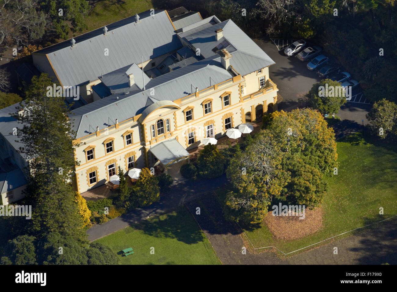 Il vecchio palazzo del governo (1856), Università di Auckland Auckland North Island, Nuova Zelanda - aerial Foto Stock