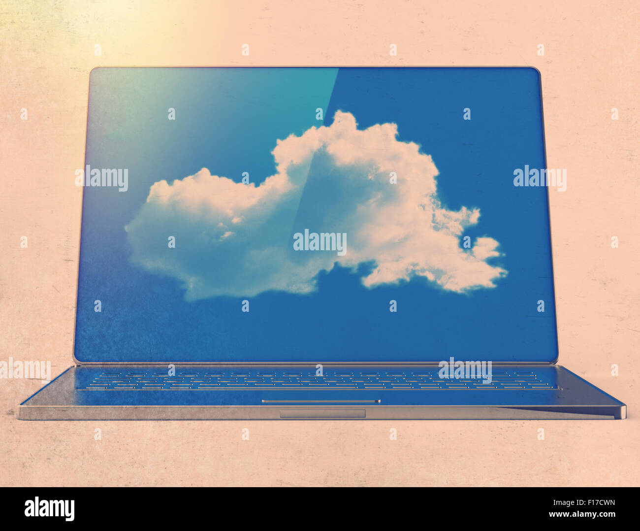Il cloud computing concept come stile vintage concept Foto Stock