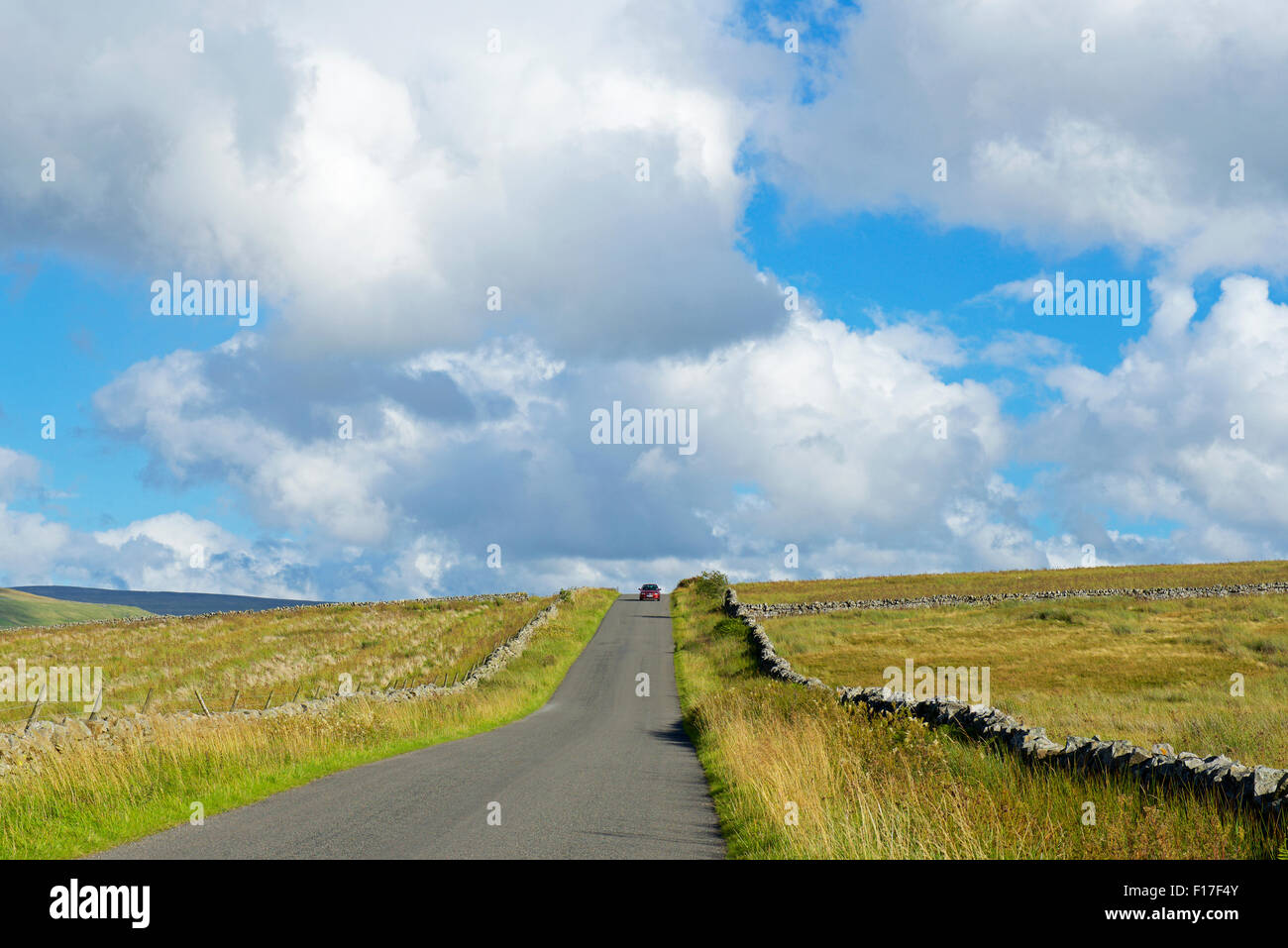 Strada vicino a Garrigil, North Pennines, Cumbria, England Regno Unito Foto Stock
