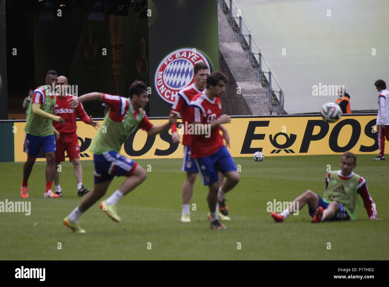 Impressionen - Formazione des FC Bayern Muenchen vor dem anstehenden Finale um den DFB-Pokal zwischen Borussia Dortmund und dem FC Foto Stock