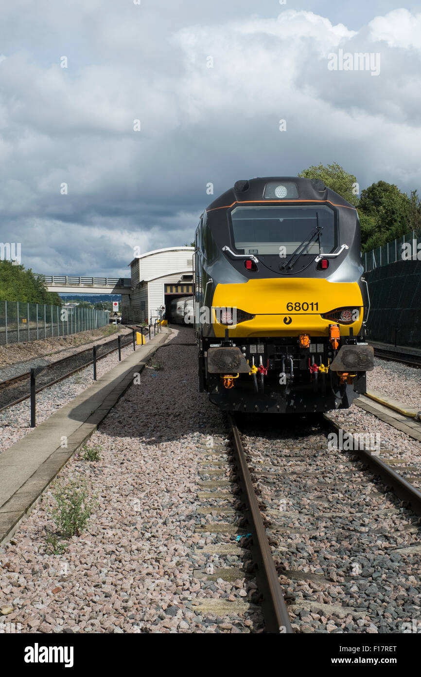 Ferrovie Chlitern 68 classe locomotiva diesel 68011 a Wembley depot Foto Stock