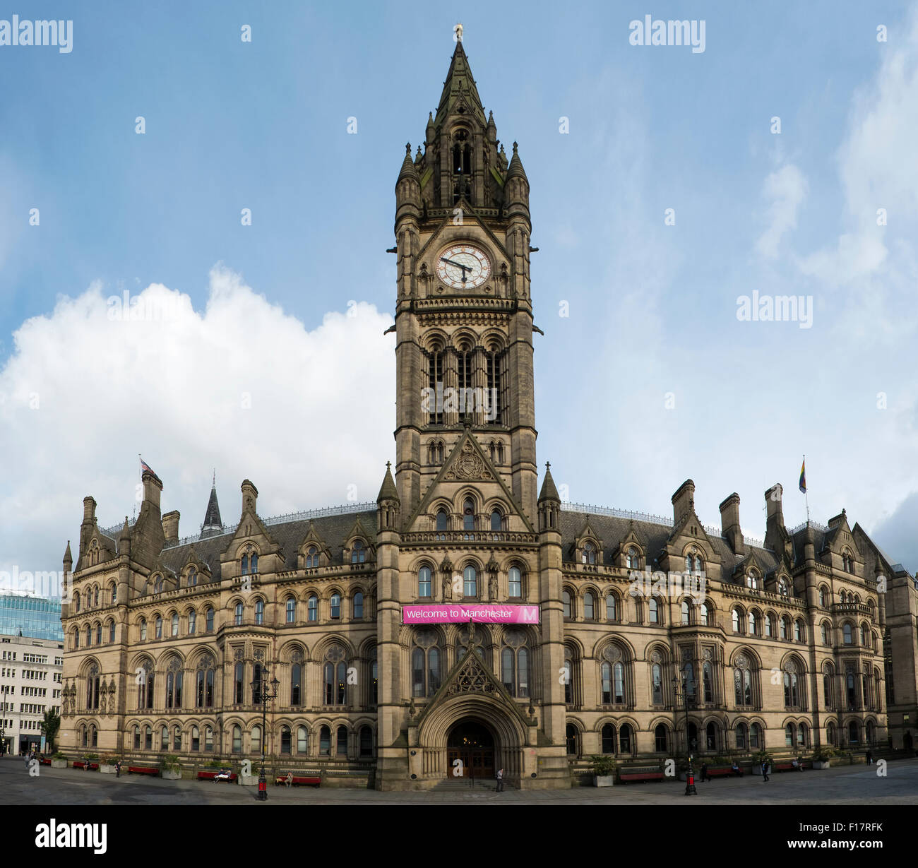 Vista panoramica di Manchester Town Hall Foto Stock