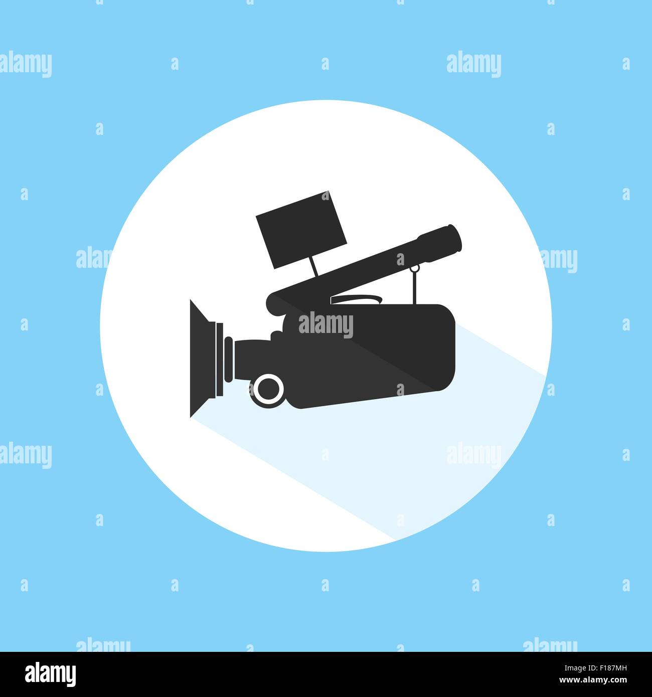 La telecamera video riprese Icona del Cinema Pro Silhouette vettore illustrazione Design Illustrazione Vettoriale