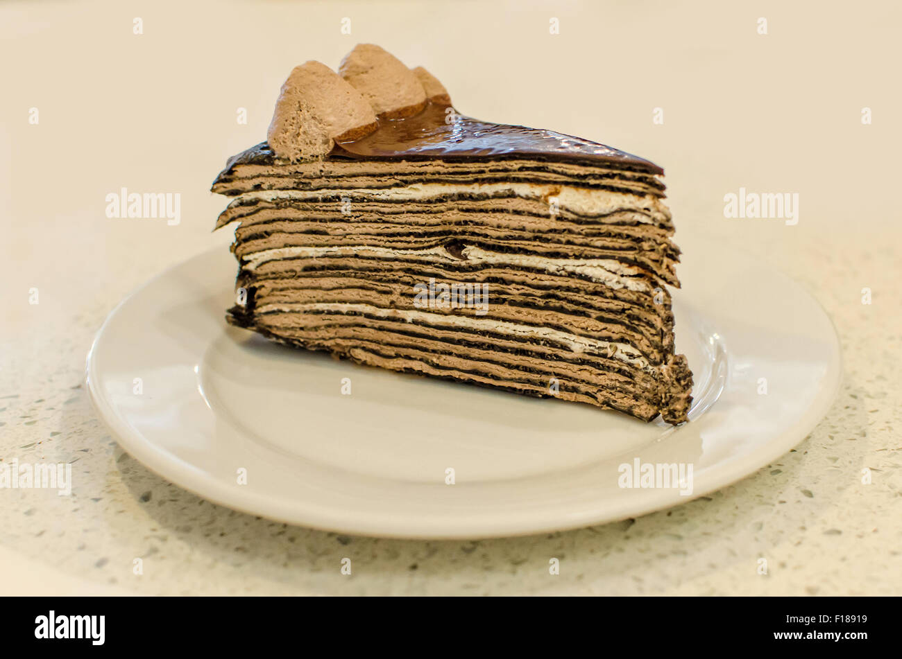 Migliaia di strati dolce è una famosa torta francese in Malacca,Malesia Foto Stock