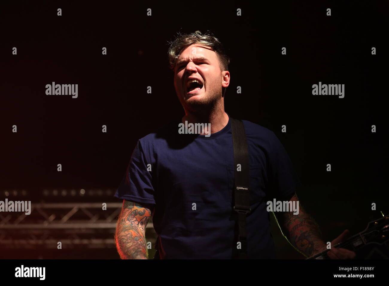Leeds, nello Yorkshire, Regno Unito. 29 Agosto, 2015. New Found Glory headline la serratura fino allo stadio di festival di Leeds 2015 Foto Stock