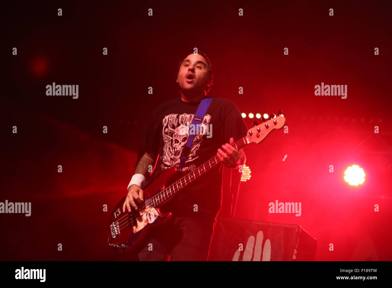 Leeds, Yorkshire Regno Unito. 29 Agosto, 2015. New Found Glory eseguire live sulla serratura fino allo stadio di festival di Leeds 2015 Credit: Simon Newbury/Alamy Live News Foto Stock