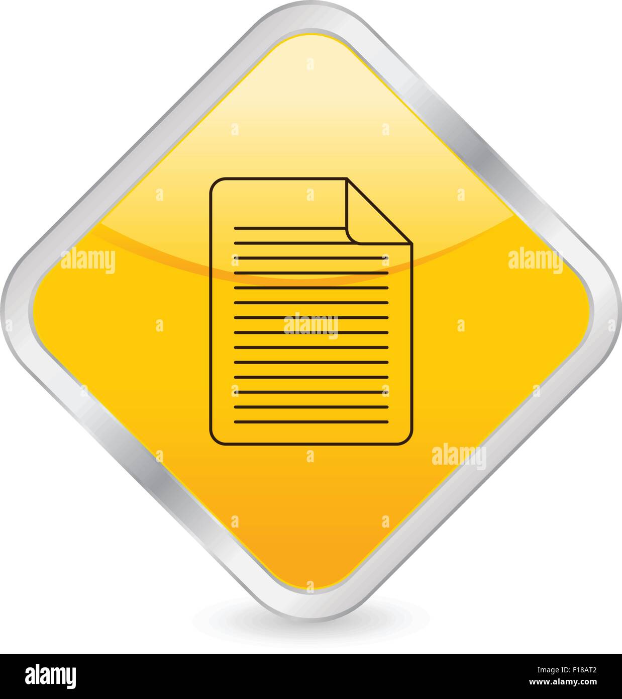 Giallo icona quadrata isolato su uno sfondo bianco. Illustrazione Vettoriale. Illustrazione Vettoriale