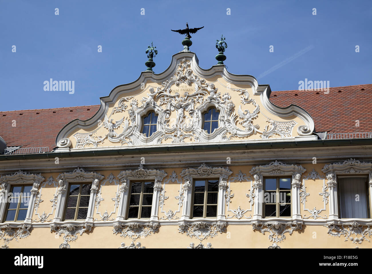 Falkenhaus, ufficio informazioni turistiche, Würzburg, Baviera, Germania Foto Stock